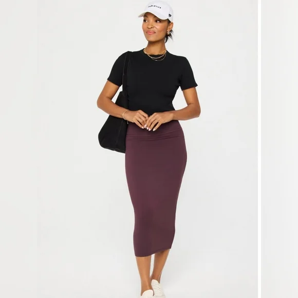 Fabletics Oxblood PureLuxe Midi Skirt - Picture 3 of 4